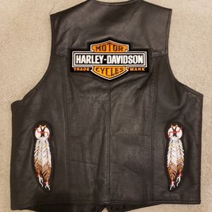 Men's Leather Motorcycle Vest